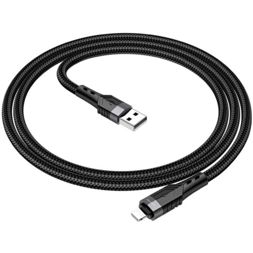 Borofone USB kabal BU35 iPhone/lightning Influence charging data cable black, 1,2m, 2,4A Slike