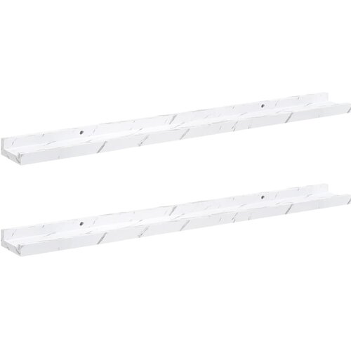  Polica na zidu s policom 2 pcs Bijeli mramor 80 x 9 x 3 cm Slike