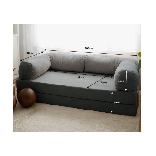Atelier Del Sofa Nook sklopiva sofa, 100x200x70cm, tamnosiva Slike