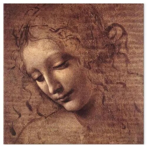  Slika - Leonardo da Vinci &amp;ndash; Head of a Young Woman (Leda) 80x80 Premium Print Slike