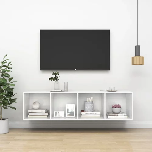 vidaXL Zidni TV ormarić visoki sjaj bijeli 37x 37x142,5 cm od iverice