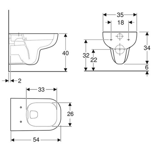 Geberit smyle konzolna WC &amp;scaron;olja, rimfree 500.210.01.1 Slike