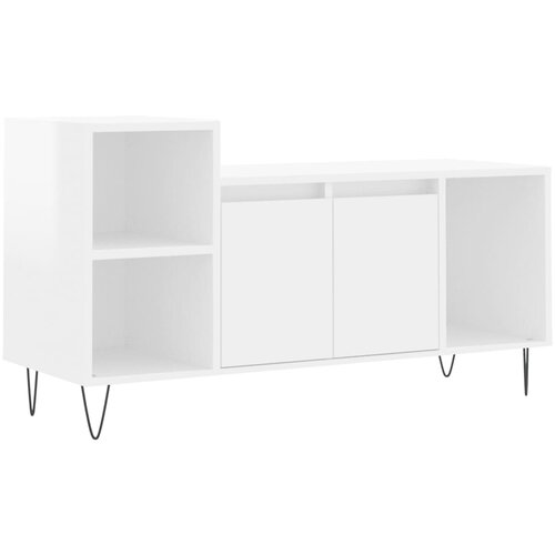 Maison Chic TV omarica - TV stojalo - Televizijska omarica visok sijaj bela 100x35x55 cm inženirski les, (21699749) Cene
