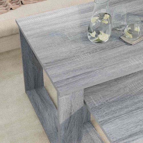  Set stolića za kavu 2 pcs Siva Sonoma Konstruirano drvo Slike