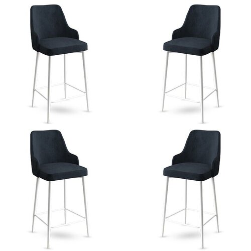 Hanah home set barskih stolica Enox, 4 komada, Antracit-beli Slike