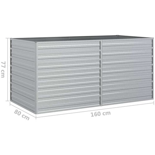 VidaXL Povi&amp;scaron;ena vrtna gredica 160 x 80 x 77 cm pocinčani čelik srebrna Slike
