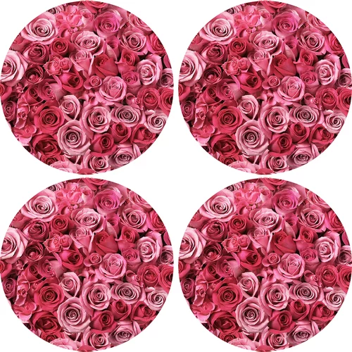 Bertoni Home Unisex's 4 Round Table Pads Set Valentine Roses