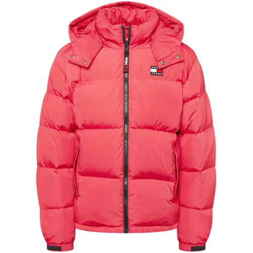 Tommy Jeans Zimska jakna 'ALASKA' mornarska / neonsko roza / ognjeno rdeča / bela