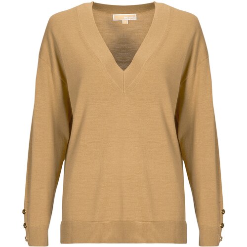 Michael Kors MERINO VNK BUTN SLV SWTR Bež Slike