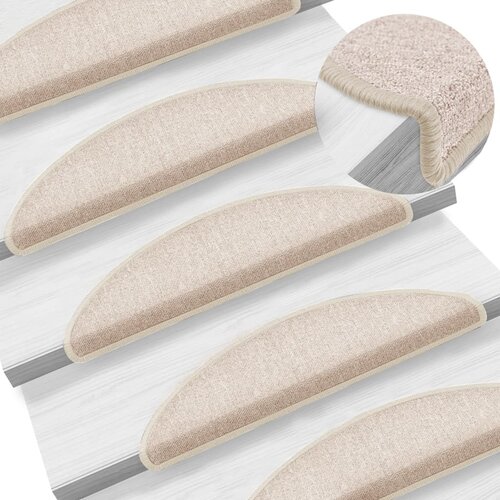 The Living Store Preproge za stopnice 15 kosov 56x17x3 cm taupe - Preproga Za Stopnice, (21487532) Slike