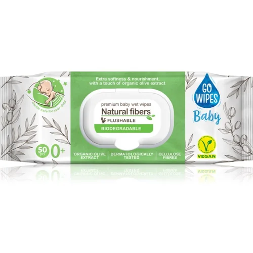 GOWipes Baby Natural Fibers otroški nežni vlažni robčki za občutljivo kožo 0+ 50 kos