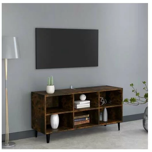  TV omarica s kovinskimi nogami dimljeni hrast 103,5x30x50 cm