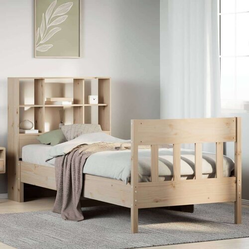  Posteljni okvir brez vzmetnice 75x190 cm trdna borovina, (21610661) Slike