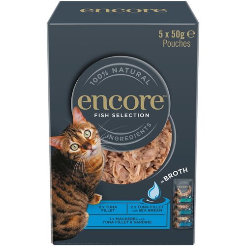 4 + 1 gratis! 5 x 50 g Encore Cat Pouch - Izbor ribe u temeljcu (3 vrste) Cijene