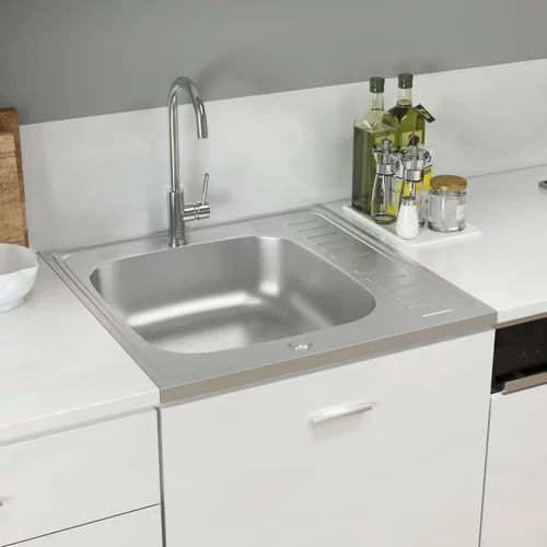 Kuhinjski sudoper srebrni 600x600x155 mm od nehrđajućeg čelika