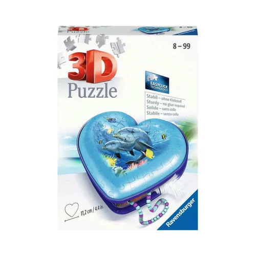 Ravensburger Puzzle - 3D Puzzle Organizer - Heart Box - Podvodni svet, 54 delov