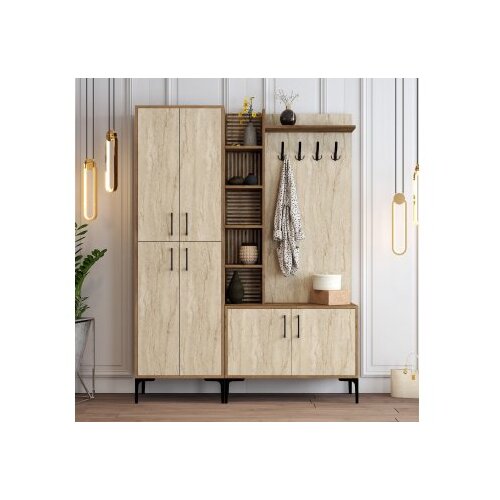 Hanah home Set za hodnik Viyana Da, 150x35x200 cm, Orah Slike