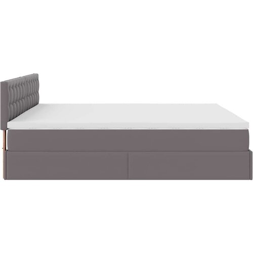 VidaXL Otomanski okvir kreveta s madracem sivi 160x200cm umjetna koža Slike