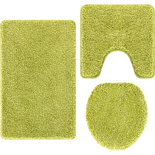  Set prostirki za kupatilo s protukliznom podlogom 3 pcs Zelena Slike