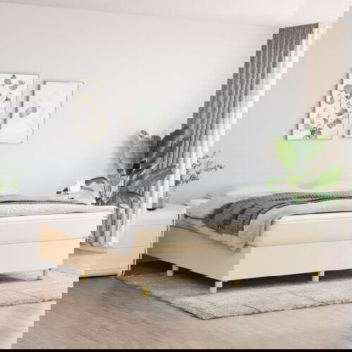 The Living Store Box spring postelja z vzmetnico krem 180x200 cm blago - Box Spring Postelja, (21514346) Cene