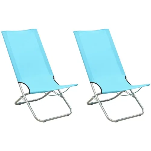 vidaXL Zložljivi stoli za na plažo 2 kosa turkizno blago, (20964154)