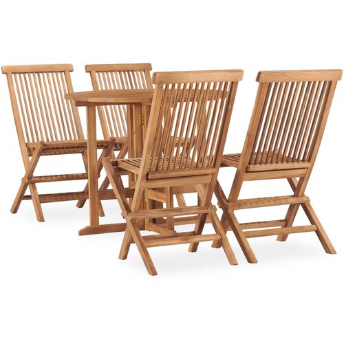 The Living Store Zložljiva vrtna jedilna garnitura 5-delna iz trdne tikovine - Zunanja Jedilna Garnitura, (21463662) Slike