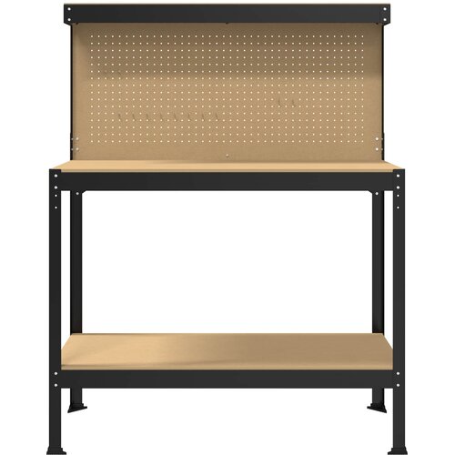  Radna klupa Crna 114 x 54 x 145 cm Projektirano drvo i metal Slike
