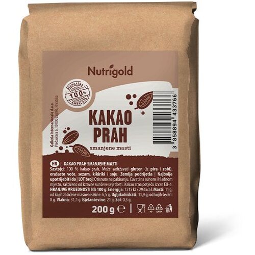 Nutrigold Kakao prah 200 g Slike