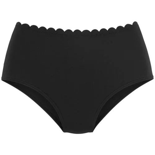 Lascana Bikini hlačke 'Scallop' črna