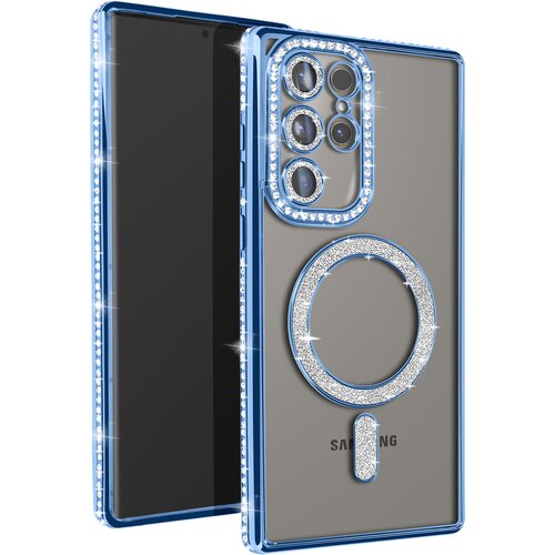 AVIZAR Diamantno ohi&scaron;je za Samsung Galaxy S24 Ultra MagSafe Contour Strass, Svetlo modra, (5000015800) Cene