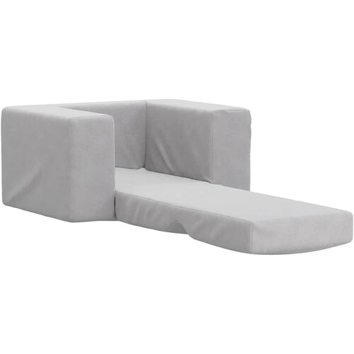  Dječji kauč na razvlačenje svjetlosivi mekani pli&amp;scaron;ani Siva Sofa Slike