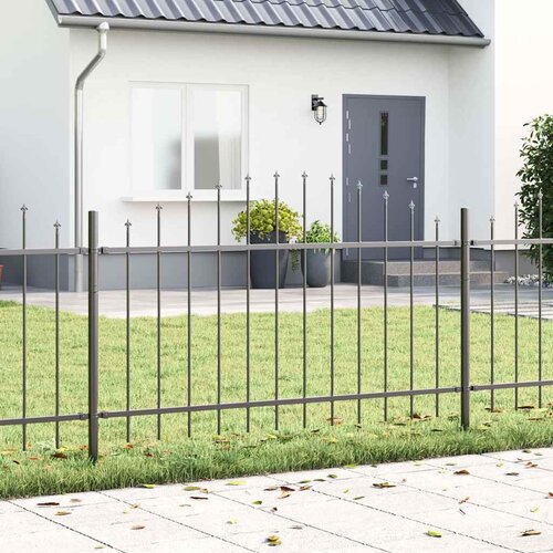  Vrtna Ograda 4 pcs Siva 170 x 140 cm Čelik s prahom premazan Cene