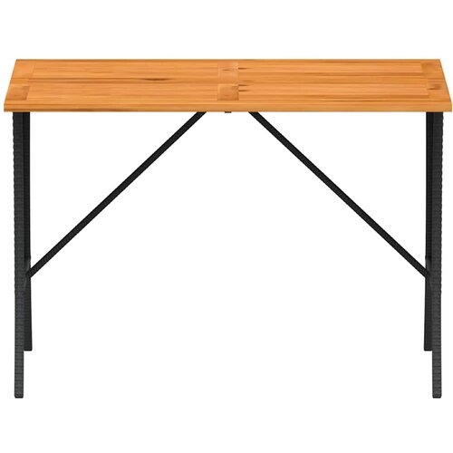  Vrtni stol s pločom od akacije crne boje 105x75x72 cm poliratan Slike