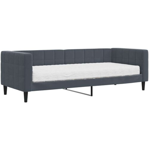 VidaXL dnevni krevet s madracem tamnosivi 80 x 200 cm bar&amp;scaron;unasti Slike