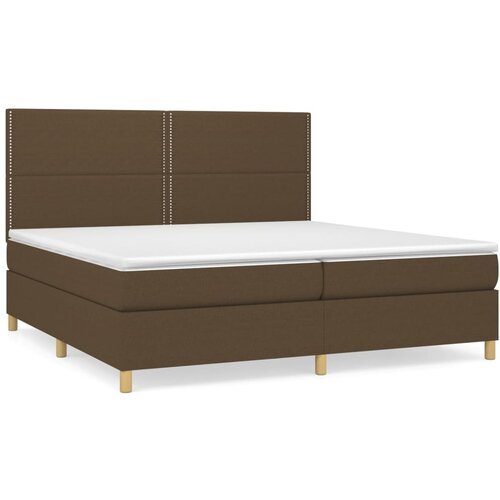VidaXL Box spring postelja z vzmetnico temno rjav 200x200 cm blago, (20726375) Slike