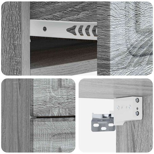  Noćni ormarić za montažu na zid s ladicama 2 pcs Siva sonoma - Siva sonoma 2 Slike