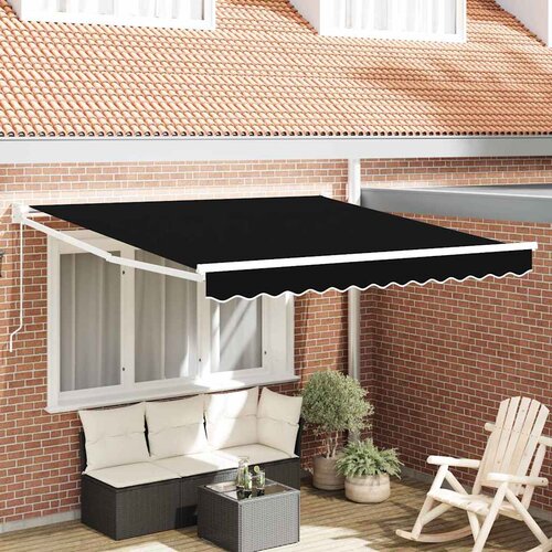  Skrovita tenda Crna 350 x 250 cm Poliester i aluminij Cijene