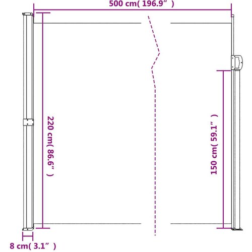  Bočna tenda na uvlačenje tamnozelena 220 x 500 cm Slike