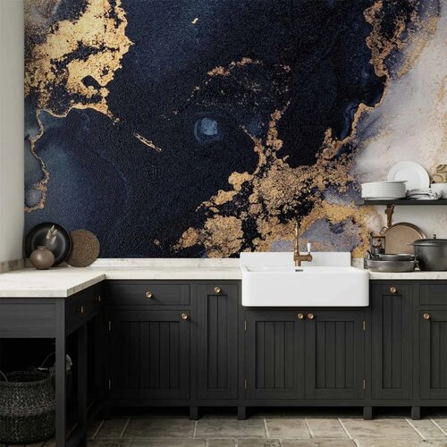  Foto tapeta - Marble and Garnet - Abstract Textured Pattern Inspired by a Starry Sky 100x70 Vodootporna Cene