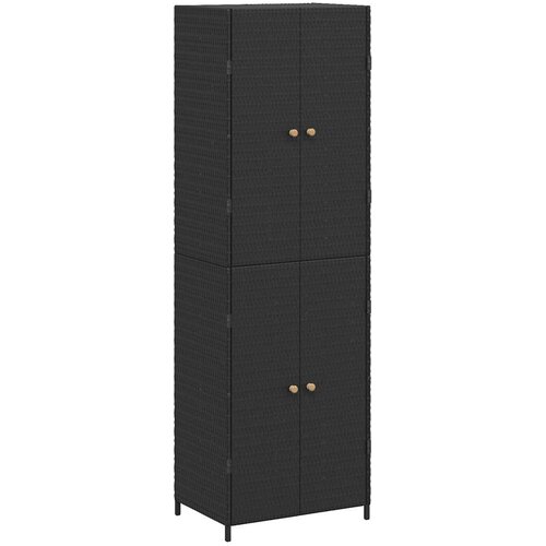  Vrtni ormarić za pohranu crni 59 x 40 x 180 cm od poliratana Slike