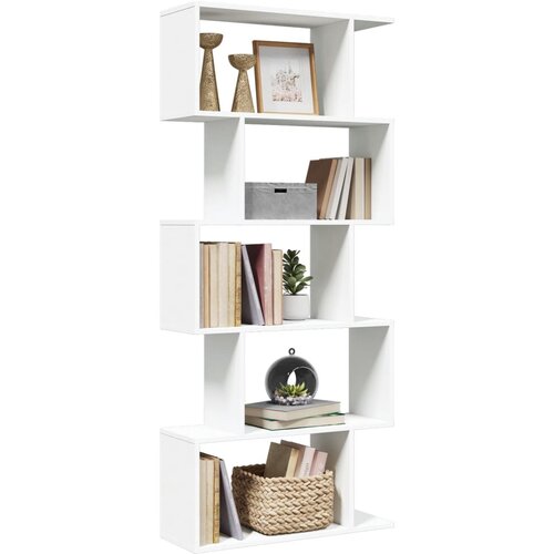 VidaXL Pregrada / regal za knjige 5 razina bijeli 70x24x161 cm drveni Slike