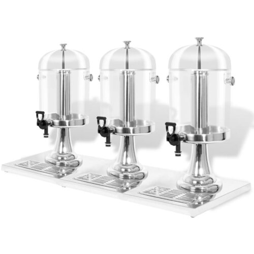 vidaXL Trojni dispenzer za sok nerjaveče jeklo 3 x 8 L Cene