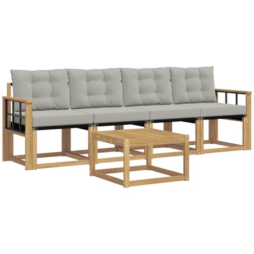 vidaXL Zunanja garnitura za sedenje 5 pcs Bela in svetlo siva, (5000279748) Cene