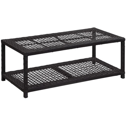  Klupa za obuću crna 80 x 40 x 30 cm od poliratana Slike