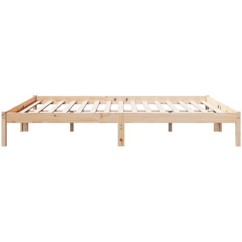  Dugi okvir kreveta bez madraca 200 x 220 cm od borovine Slike
