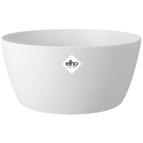 ELHO brussels Okrugla tegla za cvijeće (Vanjska dimenzija (ø x V): 23 x 10,8 cm, Plastika, Bijele boje, Mat) Cijene