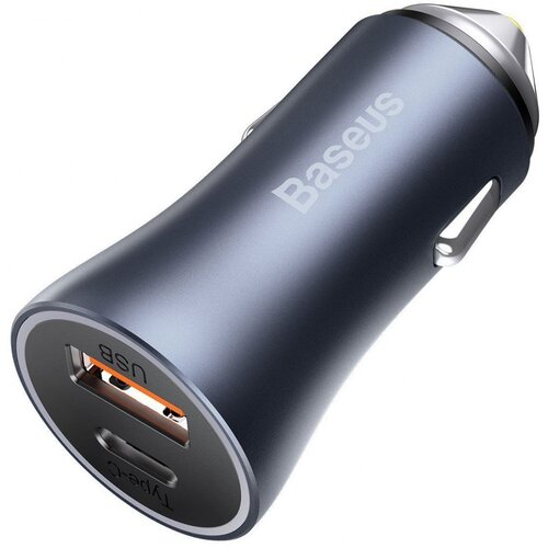 Baseus auto punjač dual usb-a/usb-c qc 40w dark grey Slike