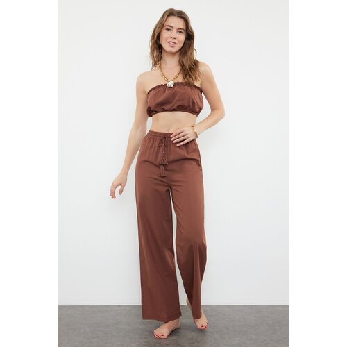 Trendyol Brown Woven 100% Cotton Blouse and Trousers Set Cijene