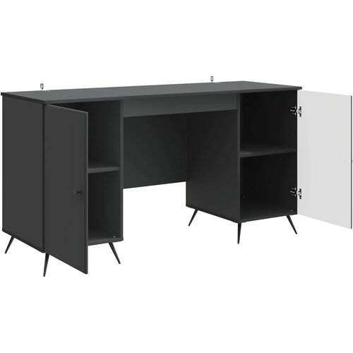  Stol Crna 142,5 x 50 x 75 cm Konstruirano drvo Slike