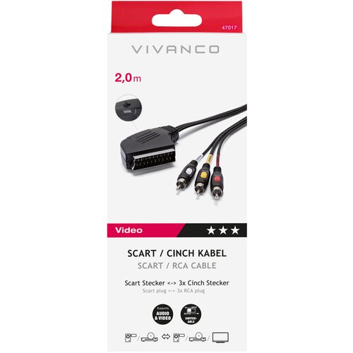 Vivanco Scart-Cinch-Verbindung 2m Cene